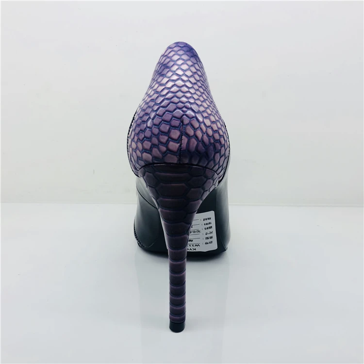 High quality PU material with very high heel pumps shoes for woman