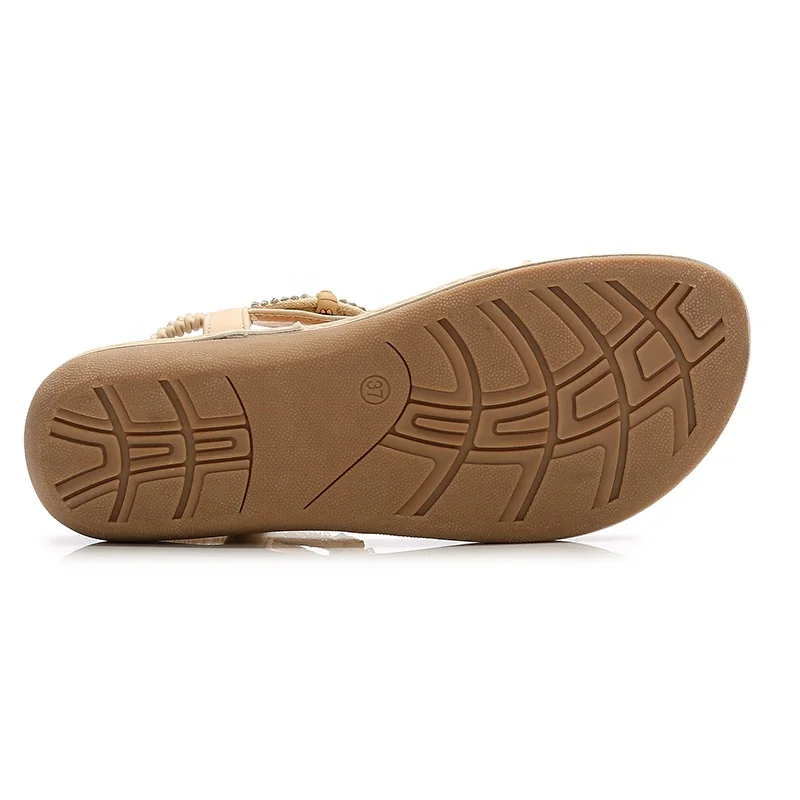 
Wholesale Fashion style rubber sole rhinestone flat women beach sandals for women and ladies Factory Price Directly 