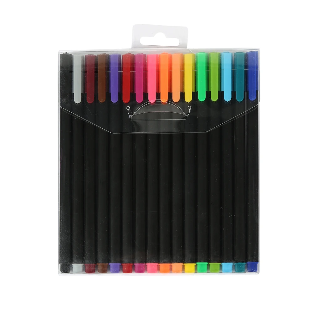 Wholesale muti color fineliner professional felt tip plastic watercolor pen set