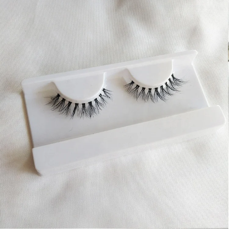 
3D Bottom Mink Fur Eyelashes Clear Band Short Mink Lashes Short Length Natural False Eyelash 
