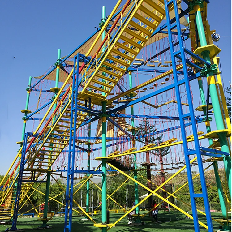 Kids Playground Games High Safety Trampoline Ropes Course Adventure Indoor Amusement Park