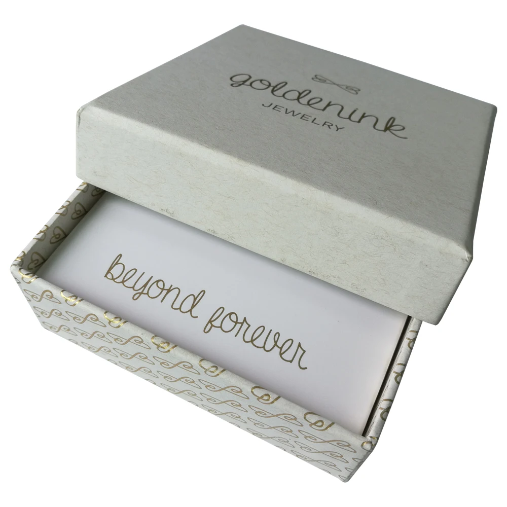 
Custom logo printed cardboard paper gift jewelry box 