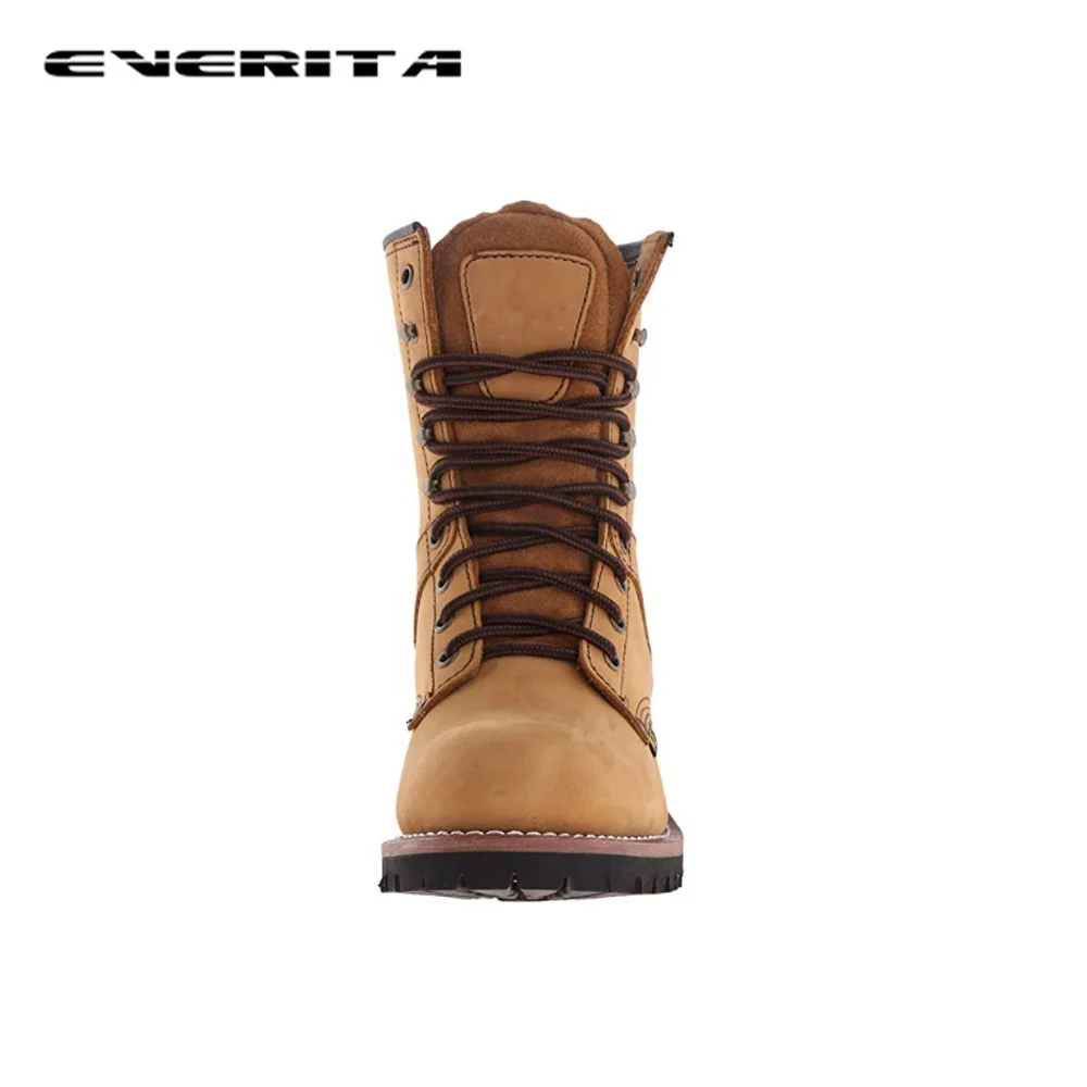 Latest hot-sale genuine leather welt shoes waterproof logger boots for men