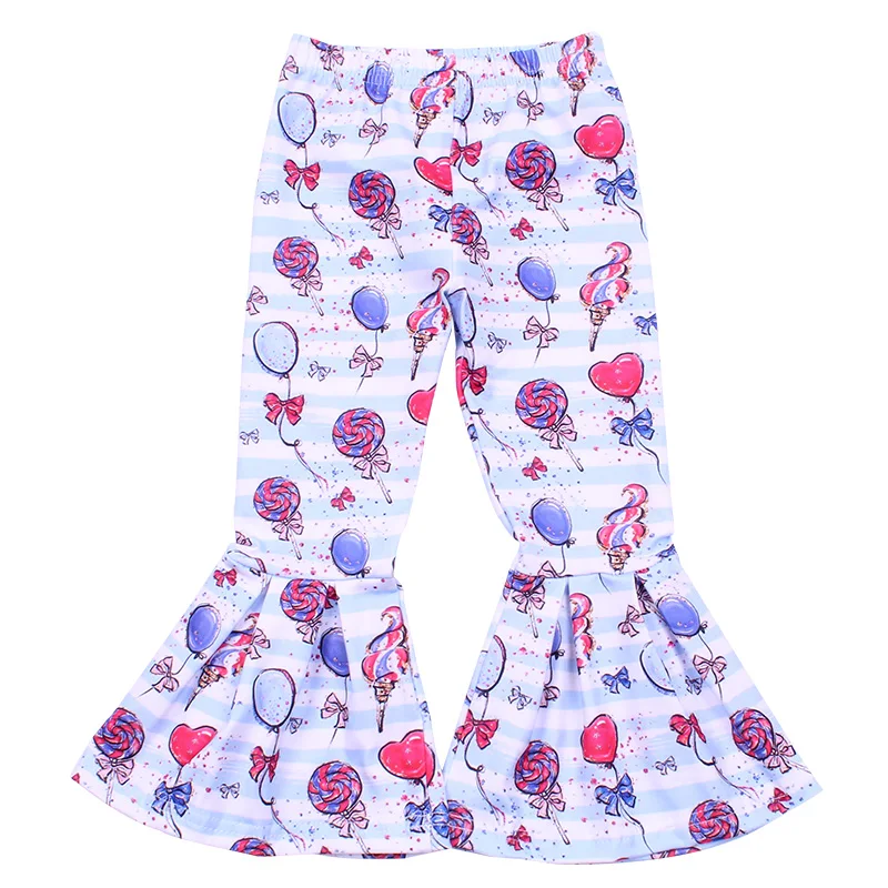 
Popular children clothing personalized pants for girls plus size toddler flare leggings elastic band kids trousers 2019 hot sale 