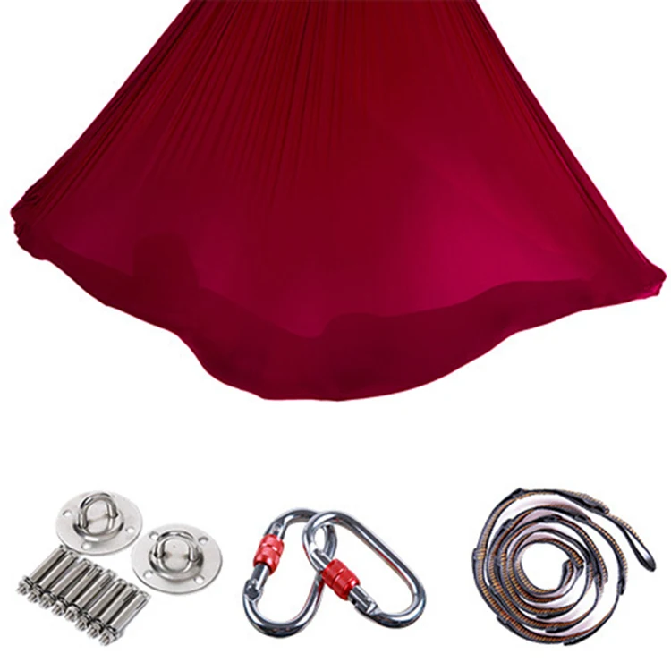 шелковистый нейлон Низкая стрейч антенна Йога качели воздуха Летающий инверсия слинг Анти тяжести гамак для йоги