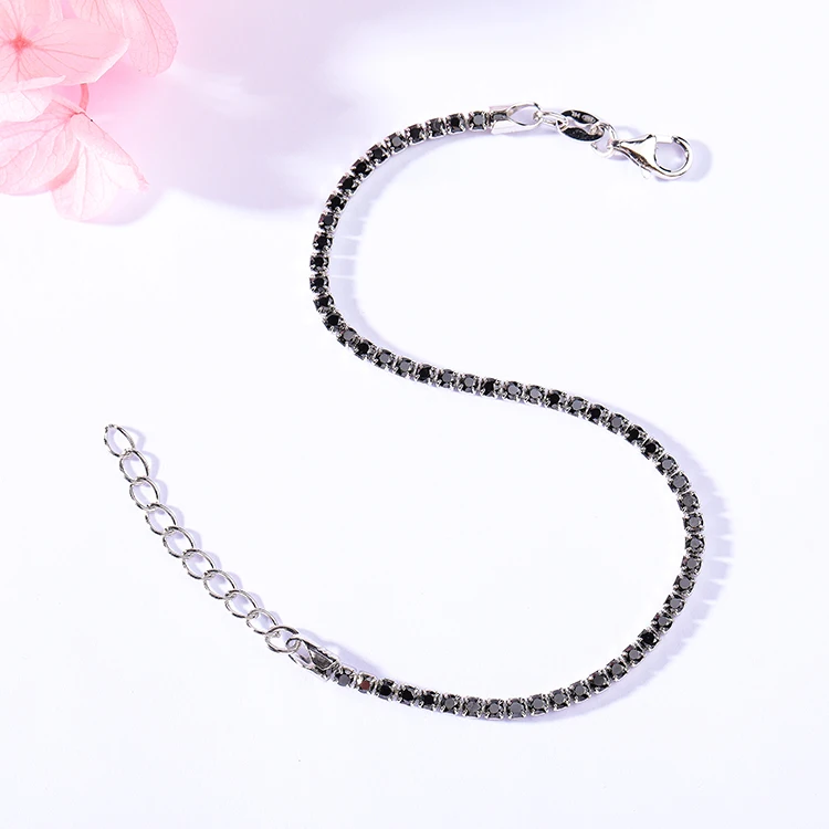 Wholesale S925 Diamond Black Tennis Bracelet Rainbow Bracelet 925 Friendship Bracelets