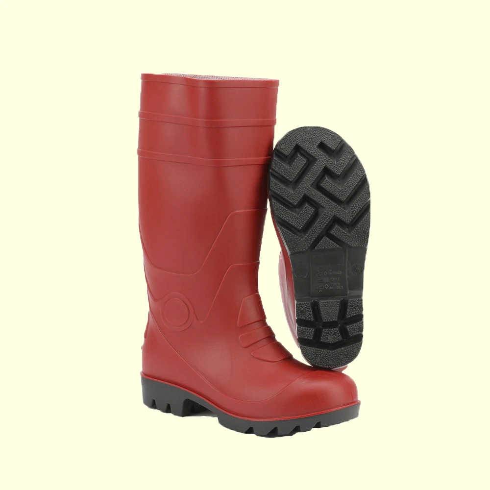 anti-smashing light weight ankle designer PVC Rain boots gum boots safety for men inner sole waterproof