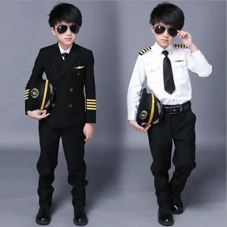 Hot selling kids boy airline pilot uniform dress suit for kids