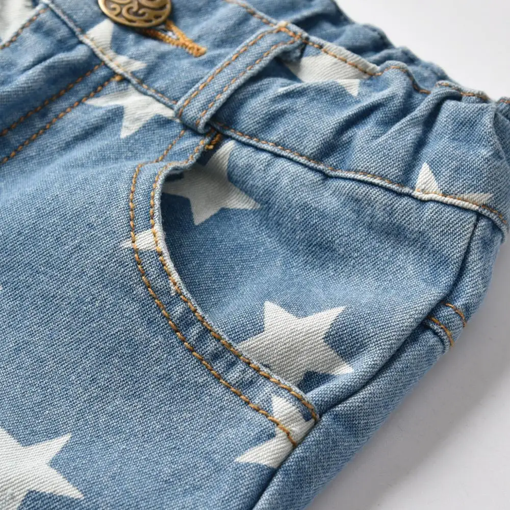 
2-7 years 2019 New Wholesale Summer Cotton Baby Boys high-waisted knit jean trousers 