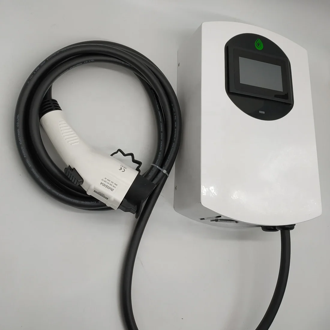 
3.3kw ev charging wallbox with tethered 5m cables,sae j1772 ev plug,touching screen and type B RCD,OEM 