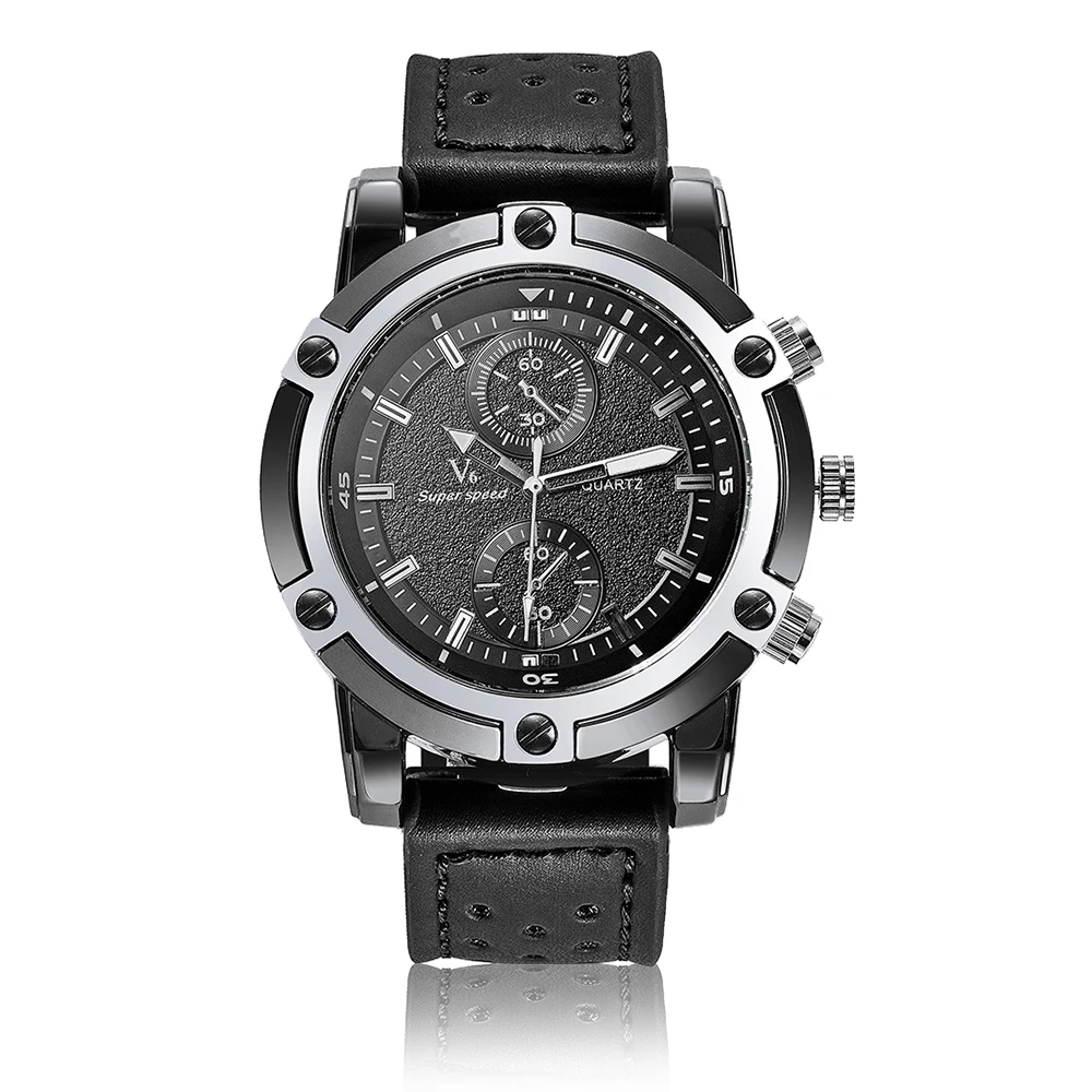 V6 V0289 Fashion Design Chinese Men Wristwatches Quartz Rubber 2 Dials Japan Cheap Hand Watch Rejoes