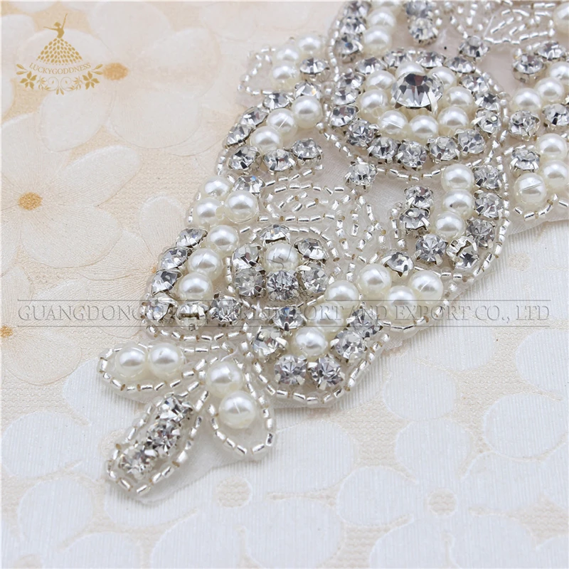 New Design crystal rhinestone Applique Bridal Sash Applique decorative belts for wedding