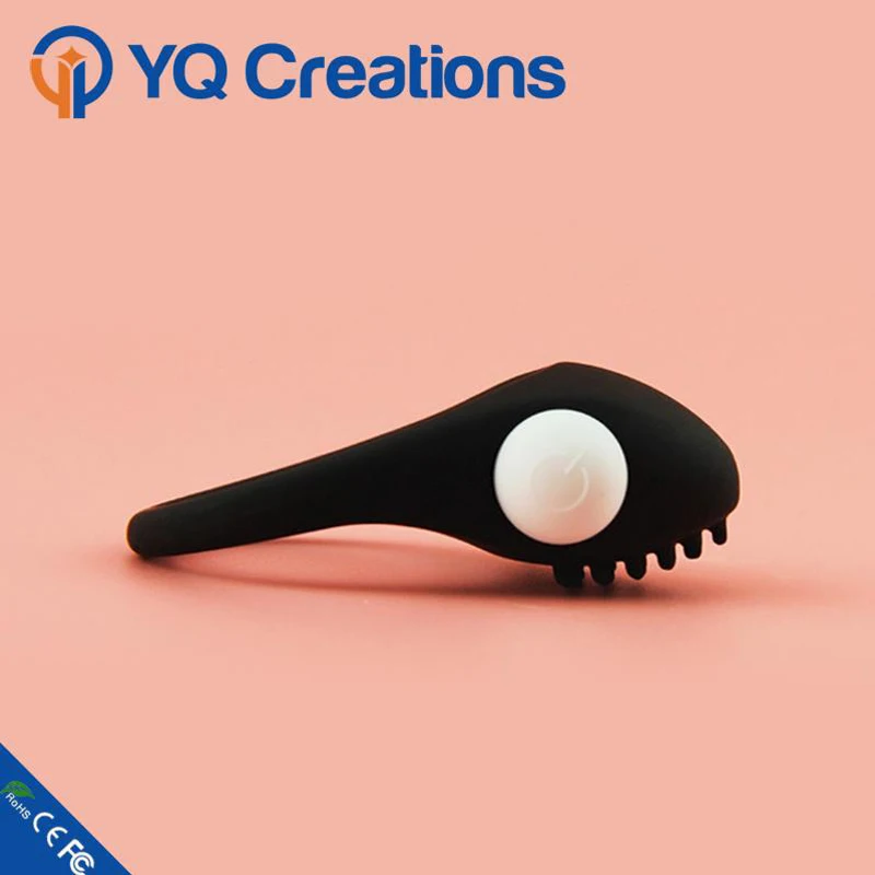 Most popular silicone vibration delay ejaculation with Massager Brush cock penis ring  sex toys vibrating cock ring for man