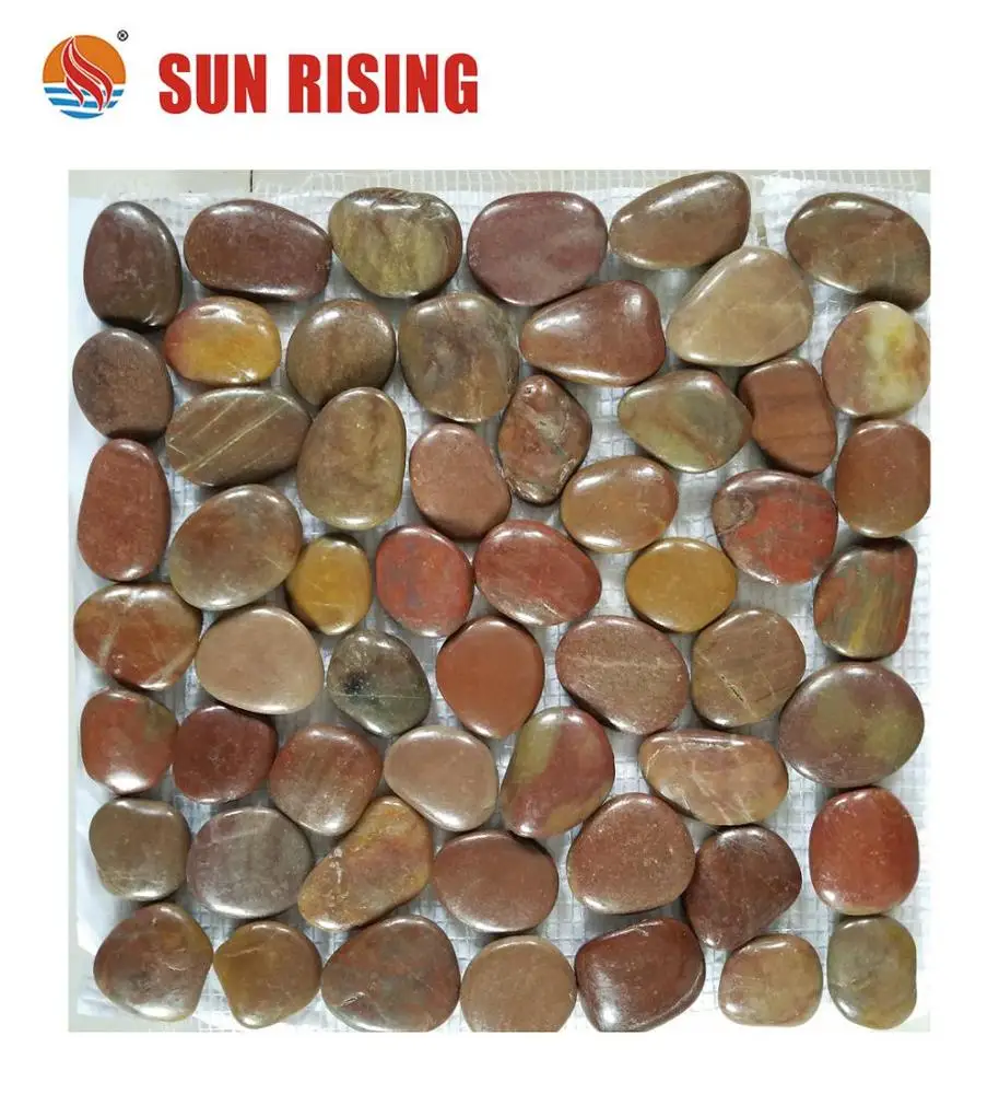 High Quality Pure  White Hone finished pebble tile