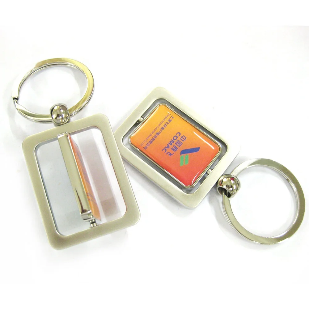 Metal 3d double sided rotatable football key chain keychain custom logo metal