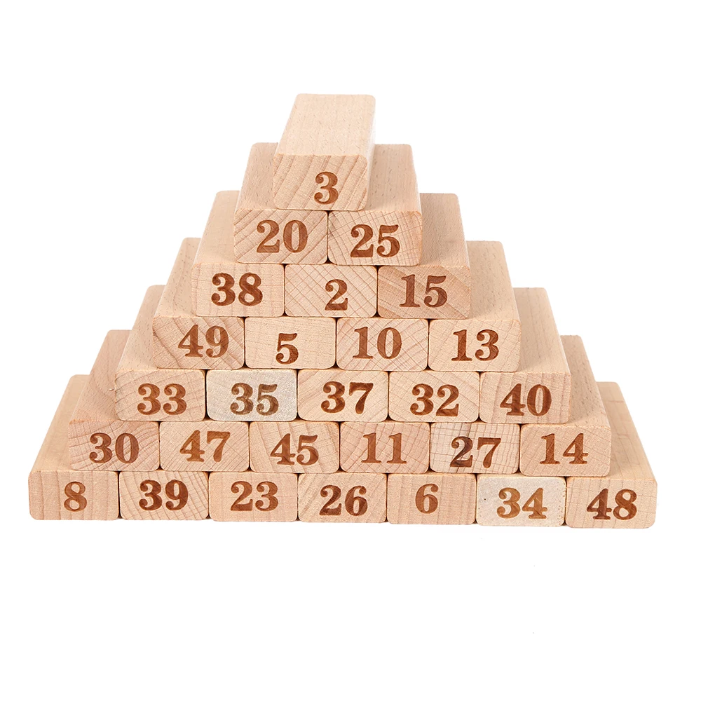 Funny digital layer upon stack casual early education wooden toy baby children building blocks