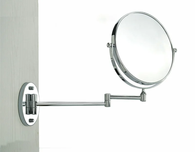 20cm Diameter Chrom Finish Magnifying Cosmetic Mirror Mounted On Wall