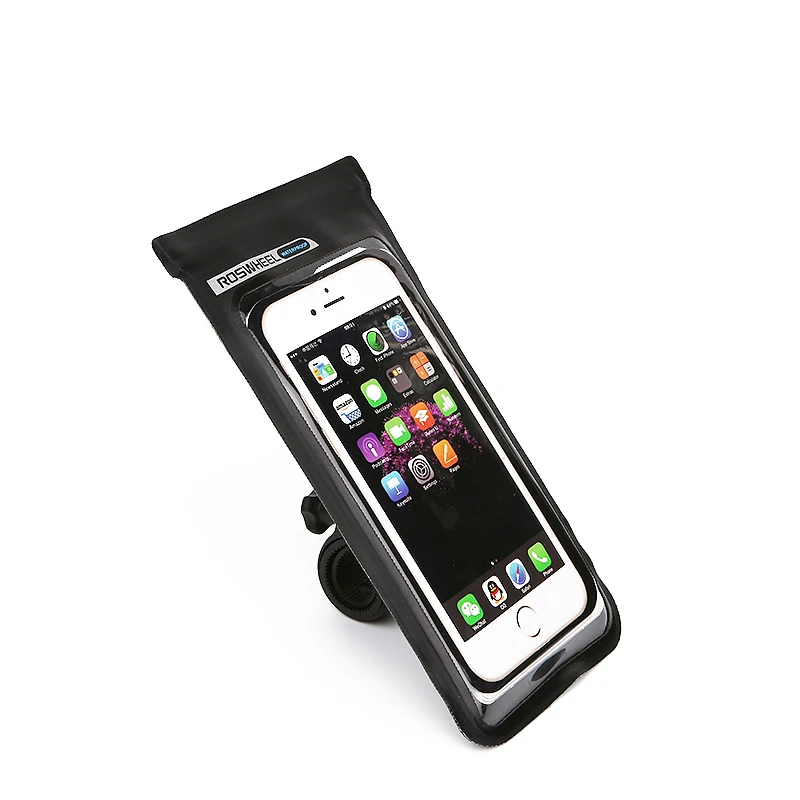 Roswheel Universal Waterproof Bicycle Bike Handlebar 6.2in Mobile Phone Mount Holder Cell Phone Case Dry Bag Dry Series 1