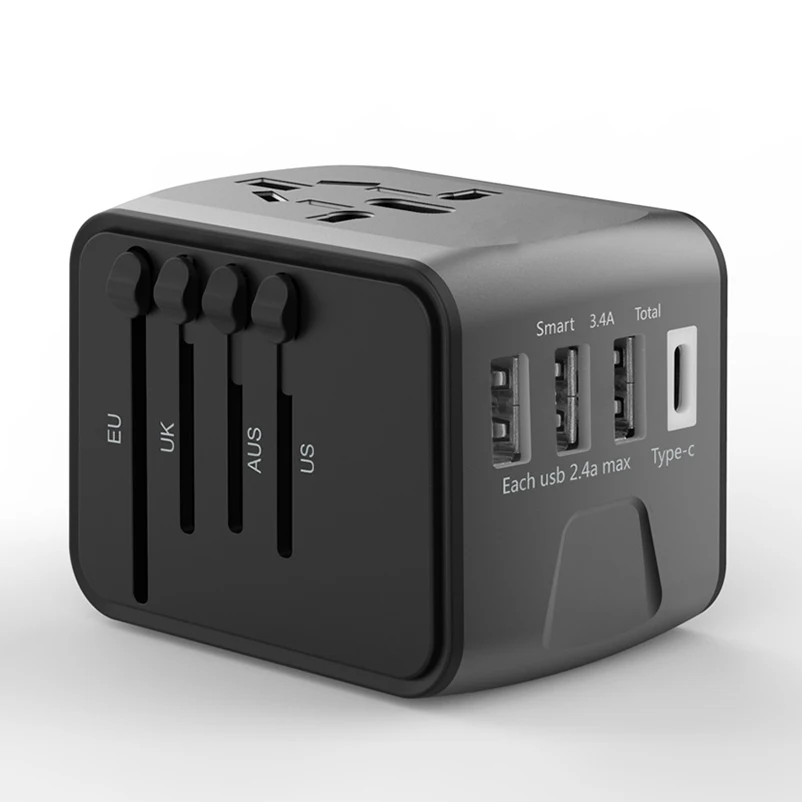 2019 March EXPO Promotion Type C мировой универсальный международный адаптер для путешествий с 4 USB Смарт-портами для зарядки