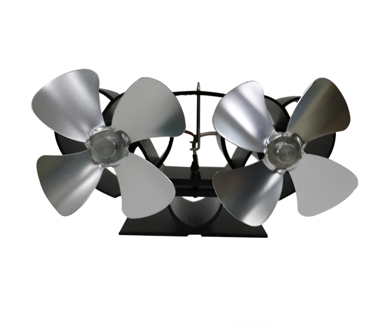 New Design Mini Twin 4 Blades Smart Wood Stove Fan