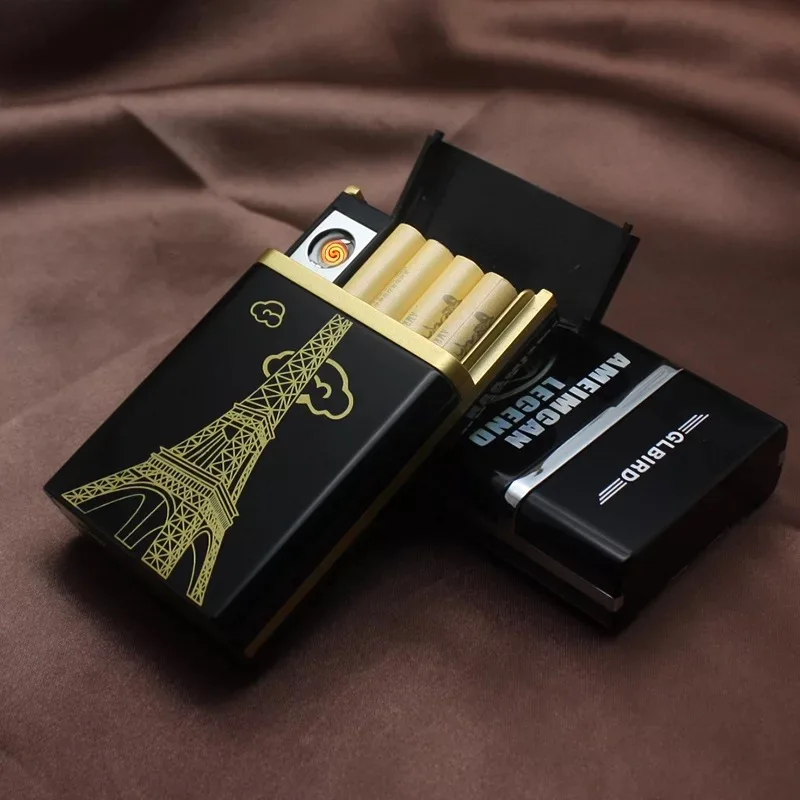 2 в 1 пластиковый портсигар с электронной катушкой USB Перезаряжаемый 8