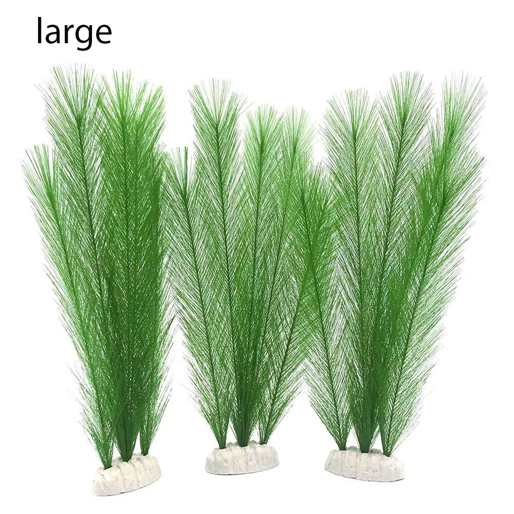Aquarium Decorations Fish Tank Artificial Green Water Plants Made of Silk Fabrics Plastic, Non-Toxic & Safe for All Fish & Pets