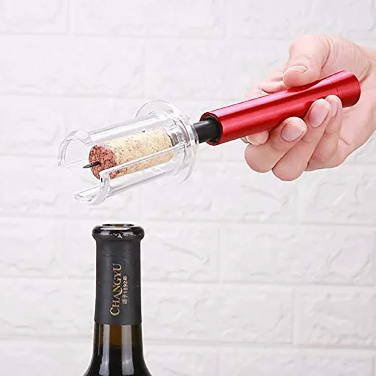 
2019 New Design Vacuum Pump Air Pressure Wine Bottle Opener Aluminum Alloy + Acrylic Sustainable 5-7 Days 90g/box 19.5 Cm 