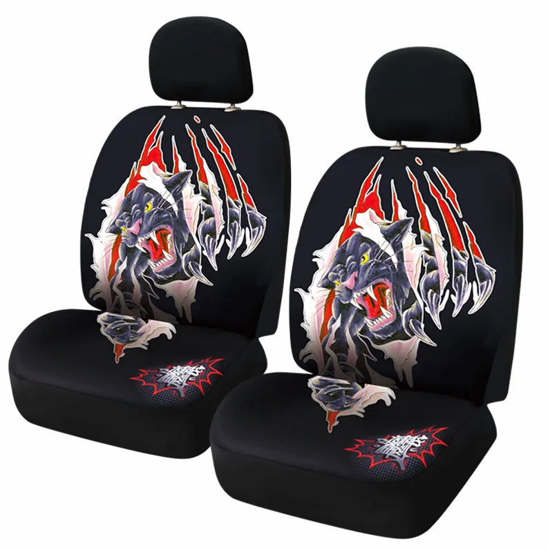 Лицензионный чехол для автомобильного сиденья с имитацией летальной опасности, универсальные чехлы для сидений с 2 переднями