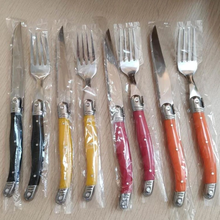 WIIPU 1 Set western food dinnerware cutlery stainless steel steak knife and fork Laguiole steak knife
