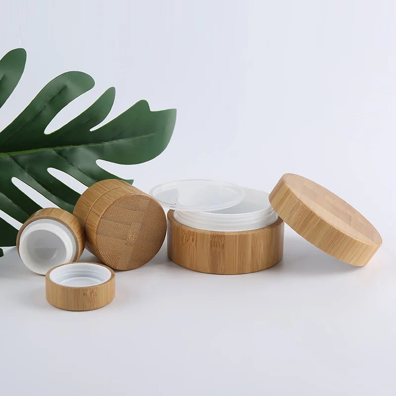 
High end empty wooden plastic cream jar for cosmetic packaging 