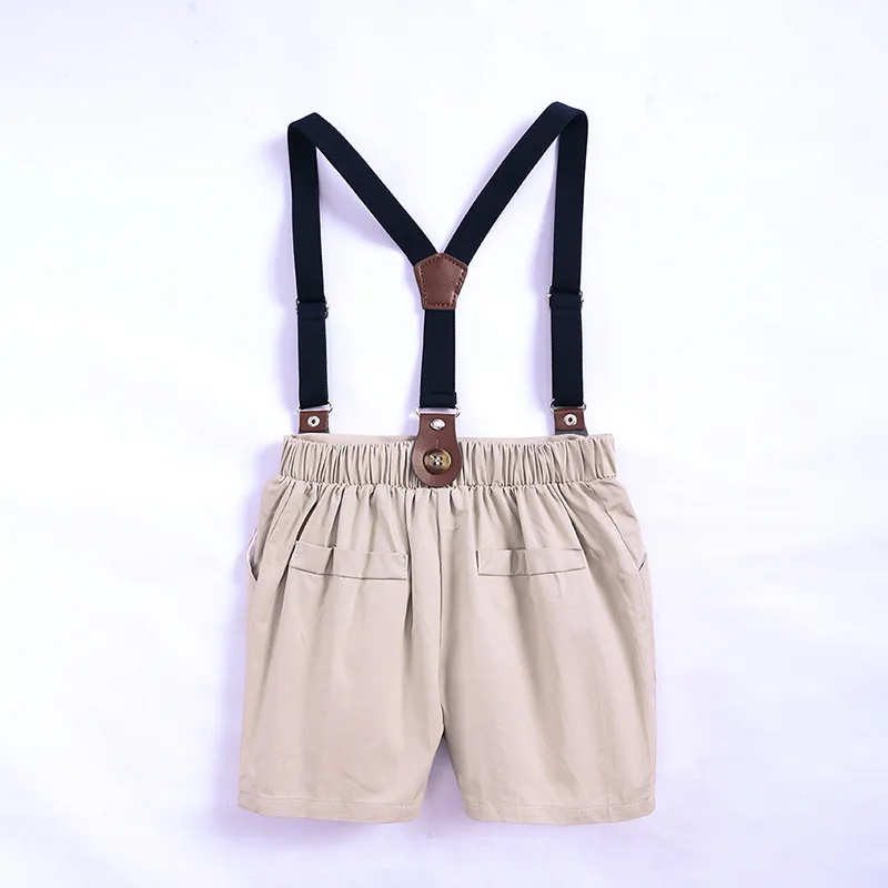 
Baby Boy Clothing Set 2019 New Summer Infant Boys Clothes Tie Shirts Rompers + Overalls 2PCS Outfit Sets Bebes Gentlemen Suit 