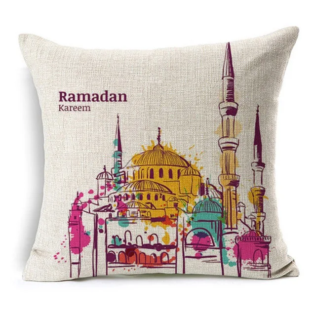 Наволочка для подушки Рамадан с принтом на заказ, льняная наволочка для домашнего дивана, украшения, подарки Рамадан, товары для украшения вечеринки