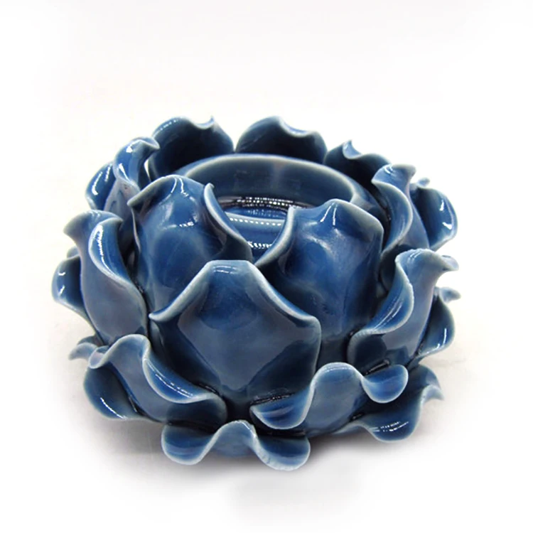 
High quality home hotel office decorations porcelain flower candle holder 