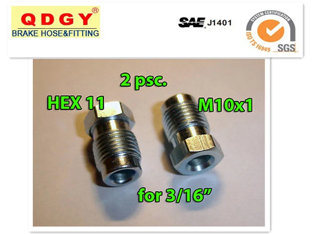 1/4 brake line hardline  Inverted Flare Nuts 1/2-20 thread screw Gold