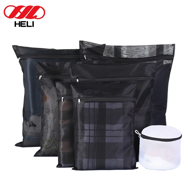 Foldable Silk Woolite Woven Mesh Zipper Laundry Bag For Sale