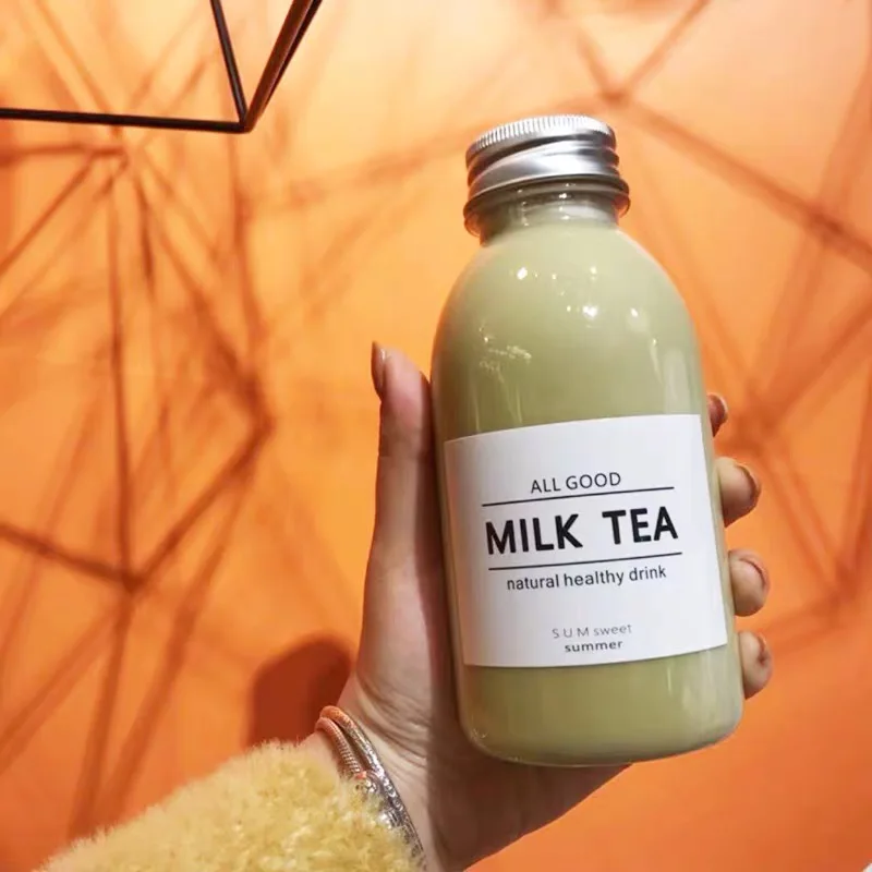 Bottle Eco-friendly High Quality Plastic Screen Printing PET Juice Bottle Customized Beverage Round Screw Cap Aluminum Cap 350ml