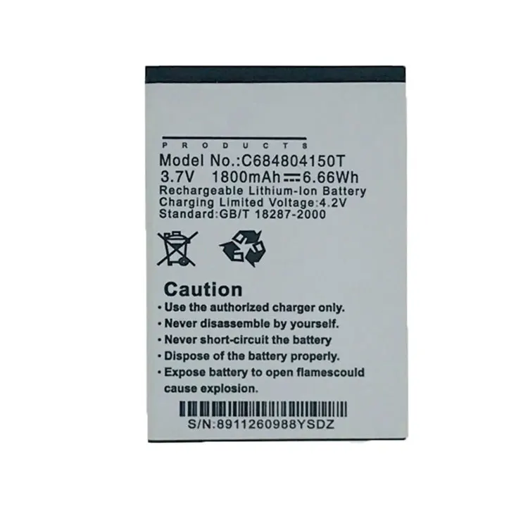 Индивидуальный заказ реального ёмкость 1800 мАч Смартфон литиевая батарея для BLU C684804150T Замена