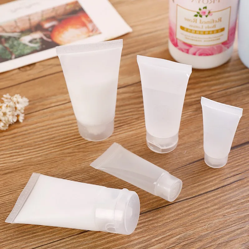 Clear Transparent frosted Cosmetic Plastic Soft Tube for face wash eyelash container