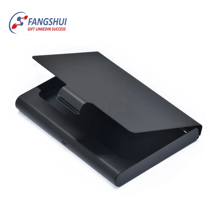 Global Fashion Aluminum Business Card Holder+hold up Metal Rfid Blocking Name Card Wallet case