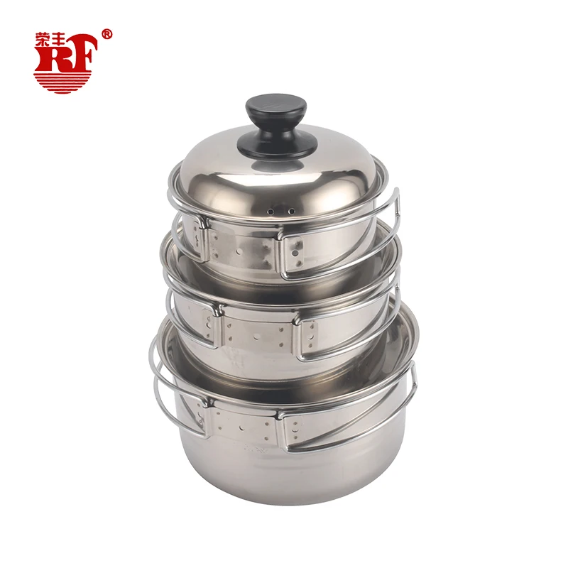 Premium Quality 3 pcs cookware sets Stainless Steel Milk Pot/Soup Pot/ Sauce Pan with glass lid