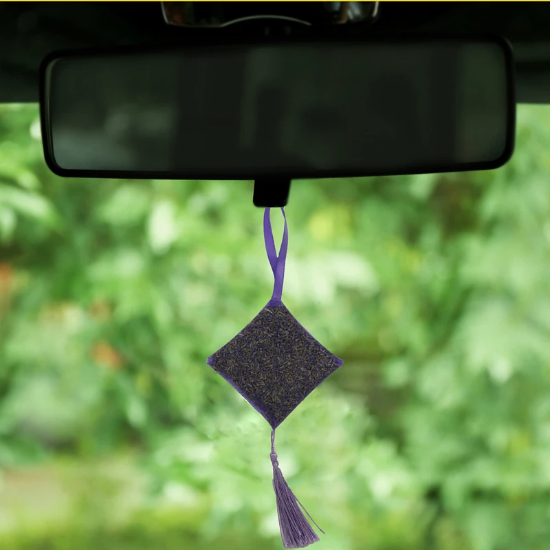 
Custom small wardrobe fragrance mesh purple air freshener organza dry flower lavender scented sachet 