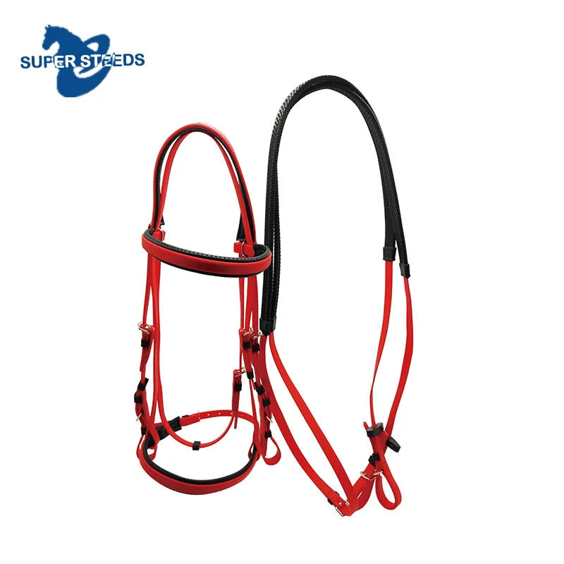 Neon Yellow Australian Saddle Horse Racing Bridle and Rein Set Made by Manufacturer in China with Durable Nylon PVC Material