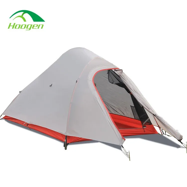 2 Person Double Layer Silicone Oil Coated Aluminum pole ultralight hiking folding tents camping outdoor