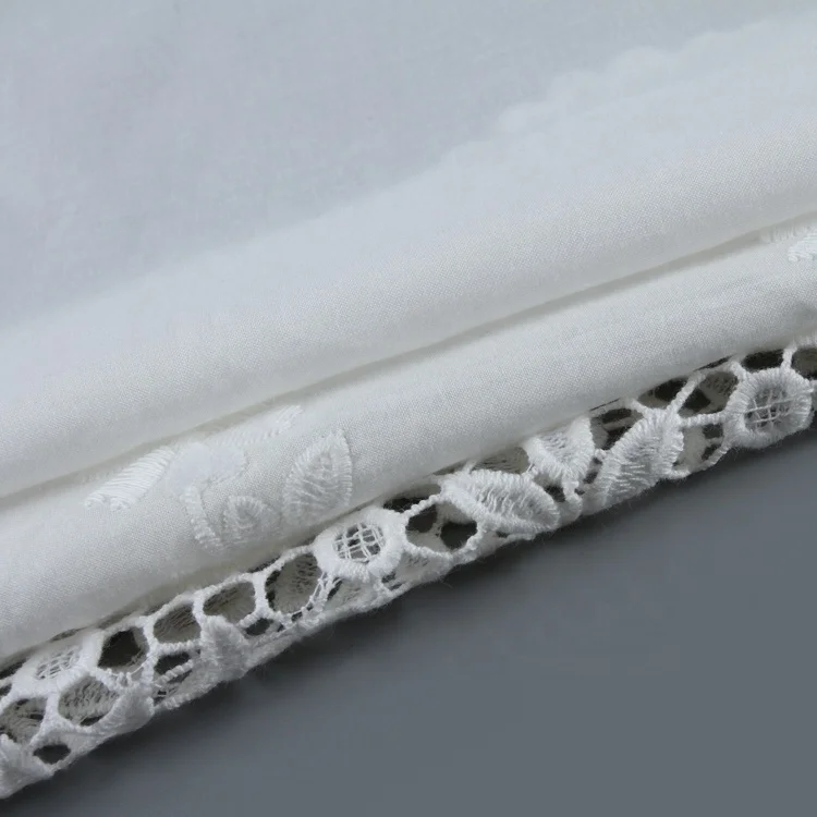 Newest single border embroidery voile material woven swiss cotton fabric textile