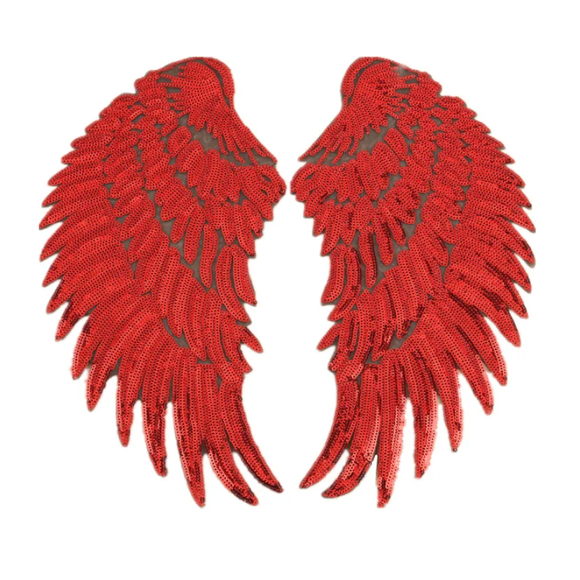 Wholesale wings patch back sequin embroidery patch