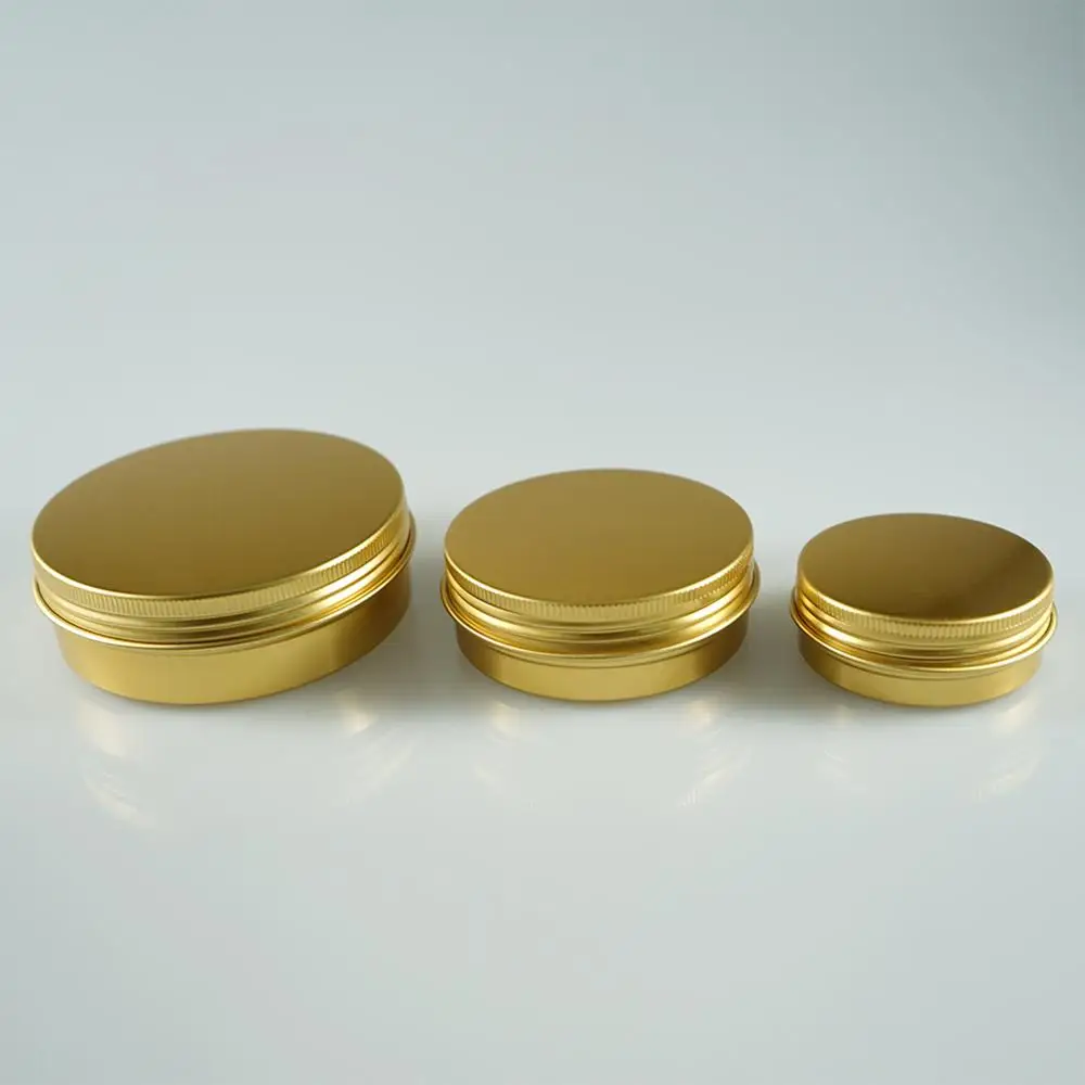 15g 30g 50g 60g 80g dark gold aluminum tin , tea lip balm mint soap jar coffee facial scrub container