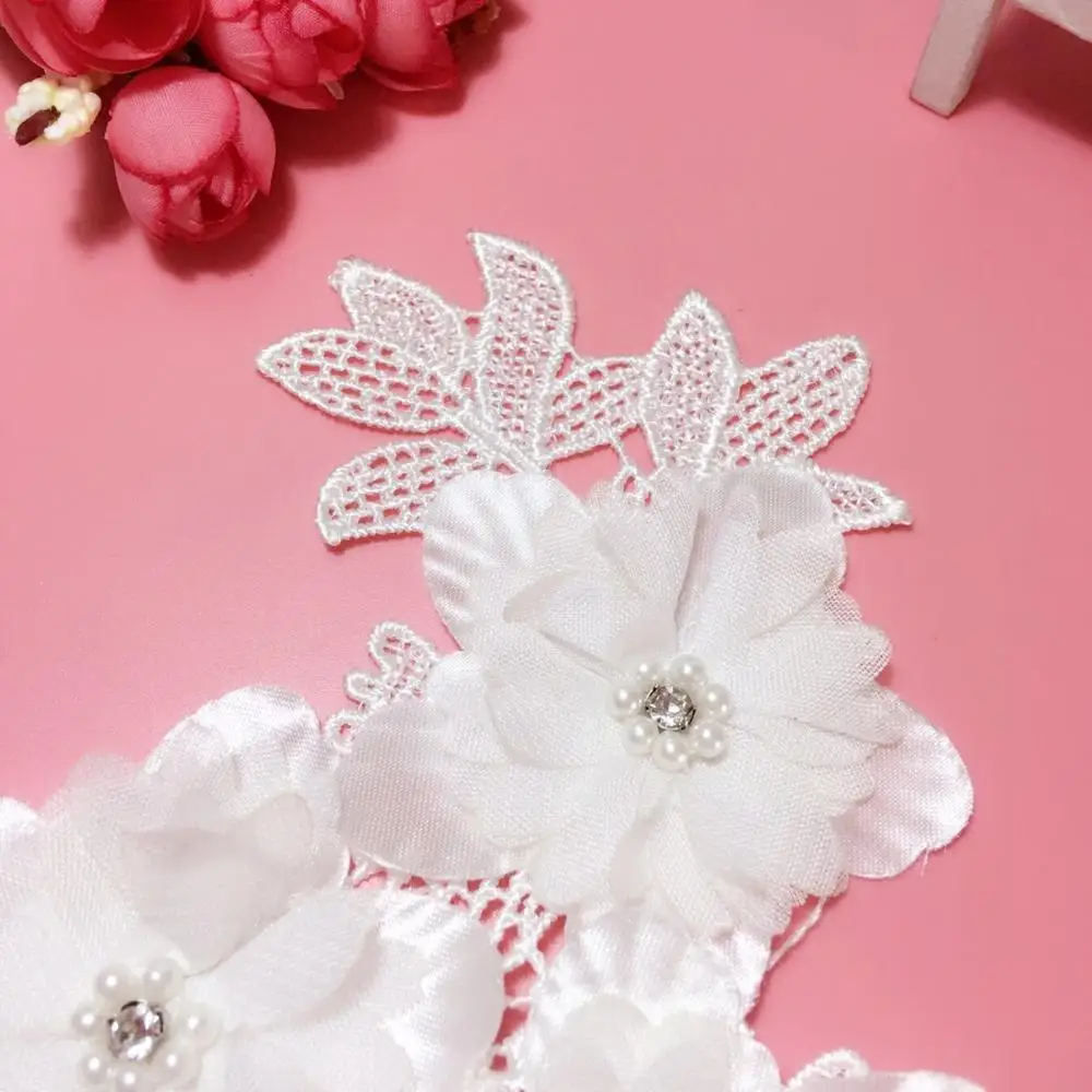 1 Pair Luxury Lace Appliques Flowers Embroidered Wedding Supplies Bridal Veil