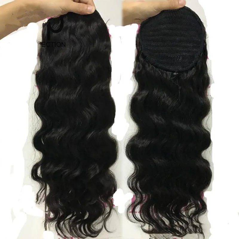 
Factory wholesale 22Inch 100% brazilian unprocessed hair extension body wave ponytail human hair extensions for black women 