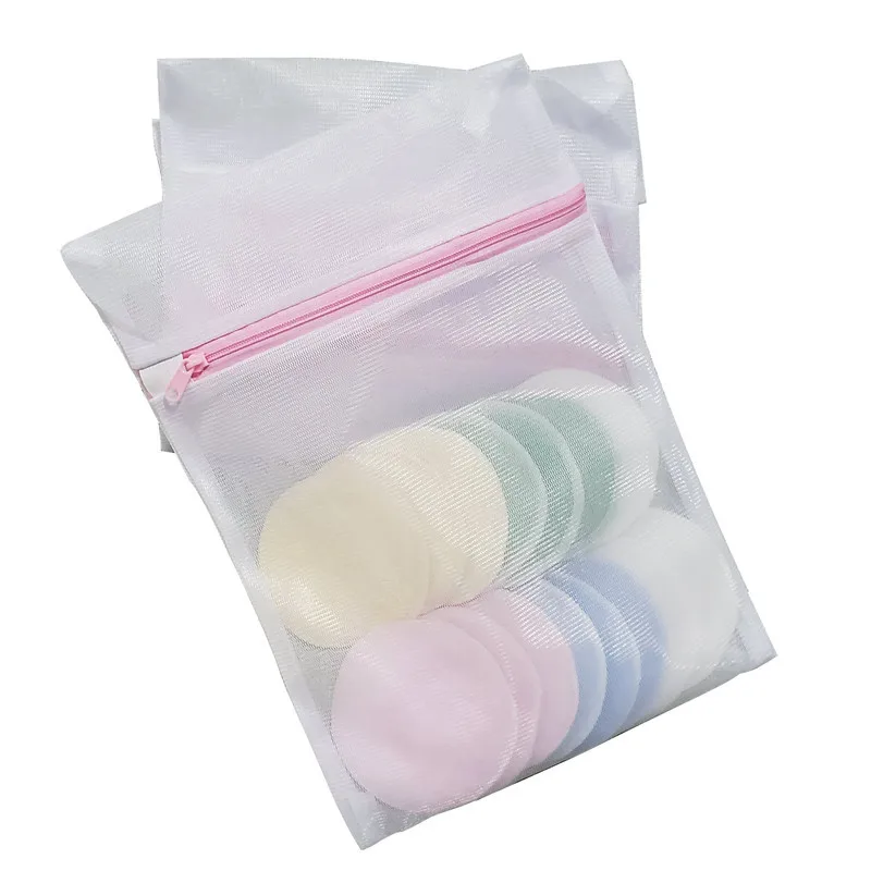 magic Reusable bamboo cotton make up remover pad washable With Laundry Bag