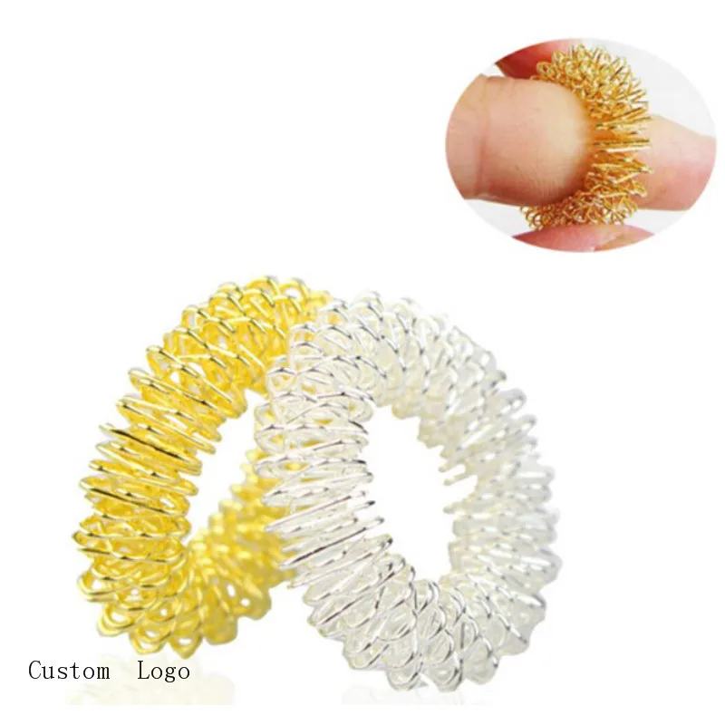 Portable Carbon Steel Spring Acupressure Roller Acupuncture Finger Massage Ring Sujok Personal Massager rings
